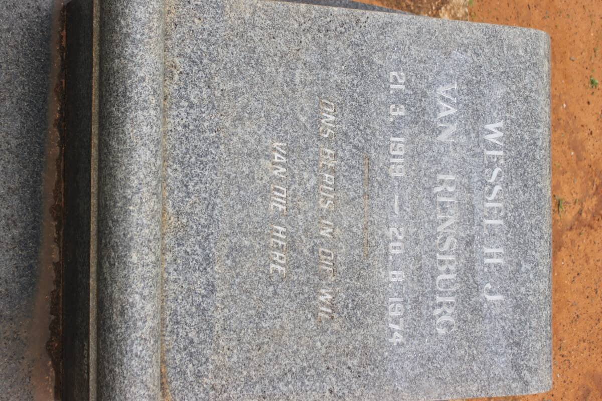 RENSBURG Wessel H.J.,van 1919-1974