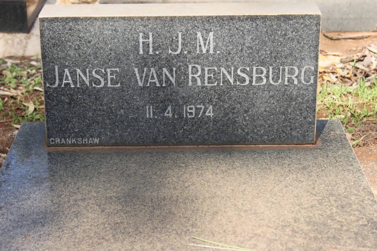 RENSBURG H.J.M., Janse van -1974