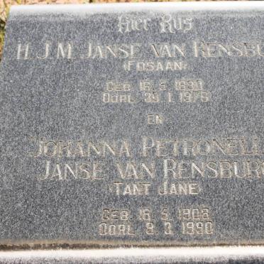 RENSBURG H.J.M., Janse van 1890-1976 &amp; Johanna Petronella 1908-1990
