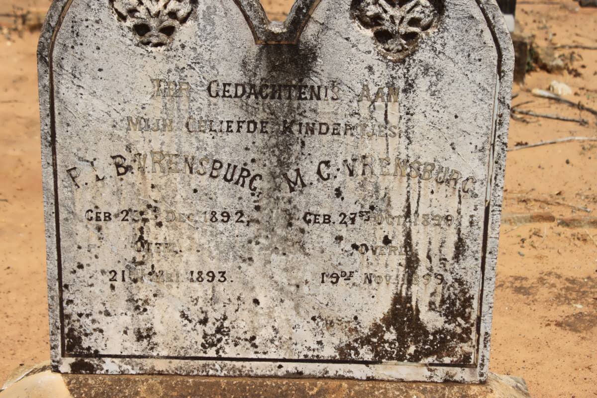 RENSBURG P.L.B., van 1892-1893 :: VAN RENSBURG M.C. 1899-1899