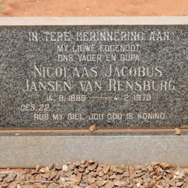 RENSBURG Nicolaas Jacobus, Jansen van 1899-1973
