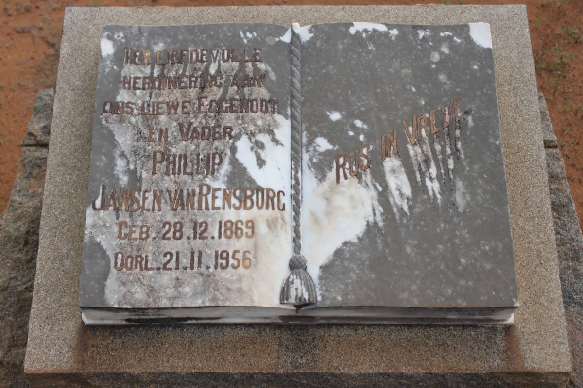 RENSBURG Phillip, Jansen van 1869-1956
