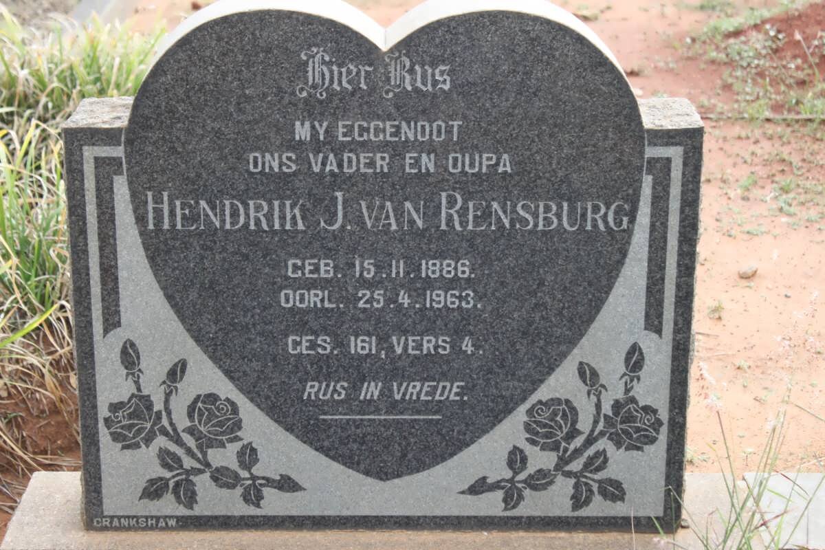 RENSBURG Hendrik, J van 1886-1963