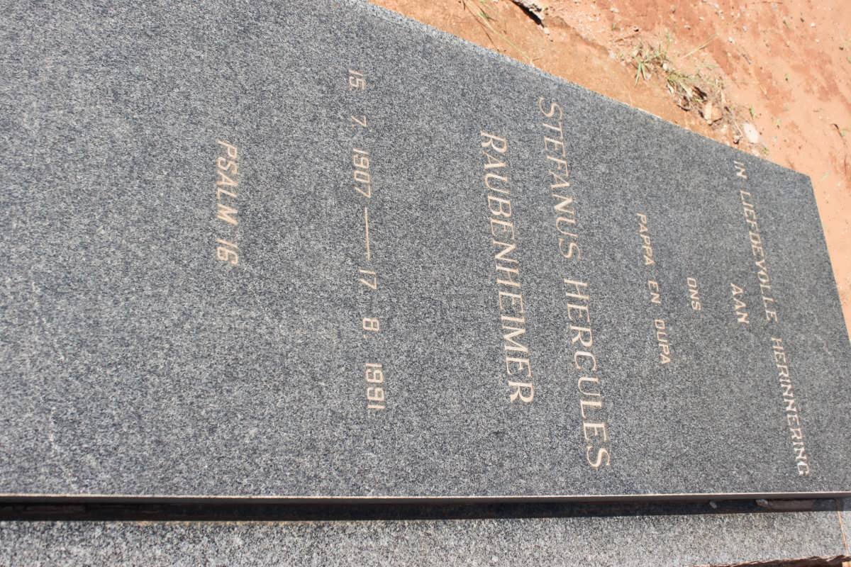 RAUBENHEIMER Stefanus Hercules 1907-1991