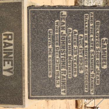 RAINEY Jean Johnstone -1943 :: RAINEY Samuel -1936