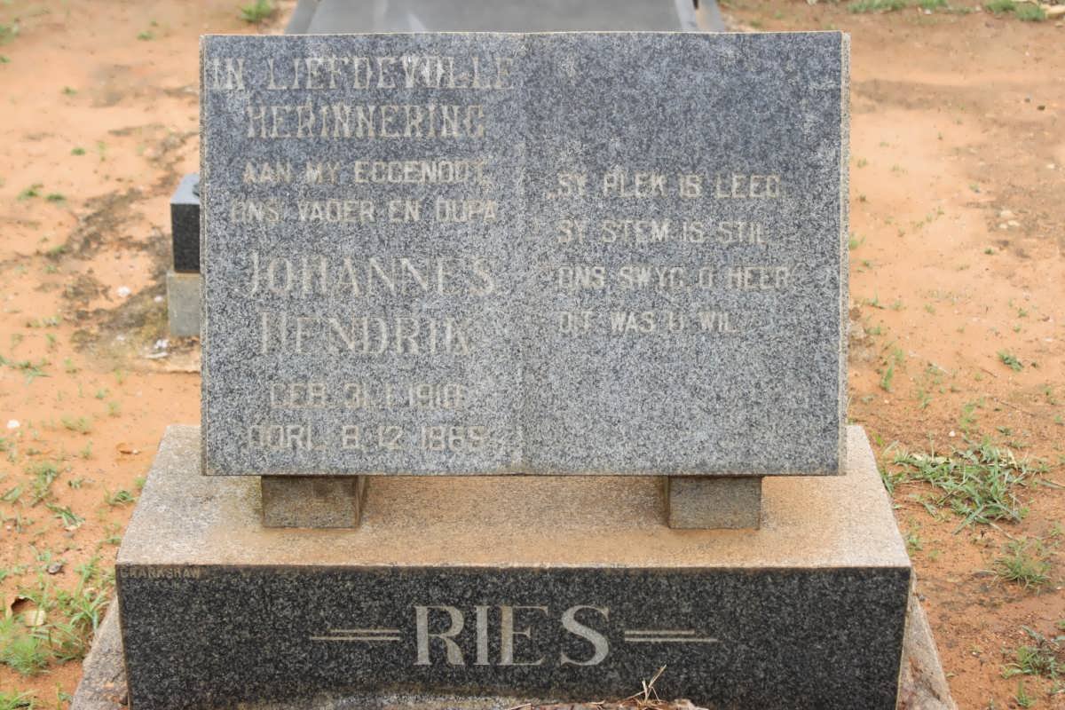 RIES Johannes Hendrik 1910-1965
