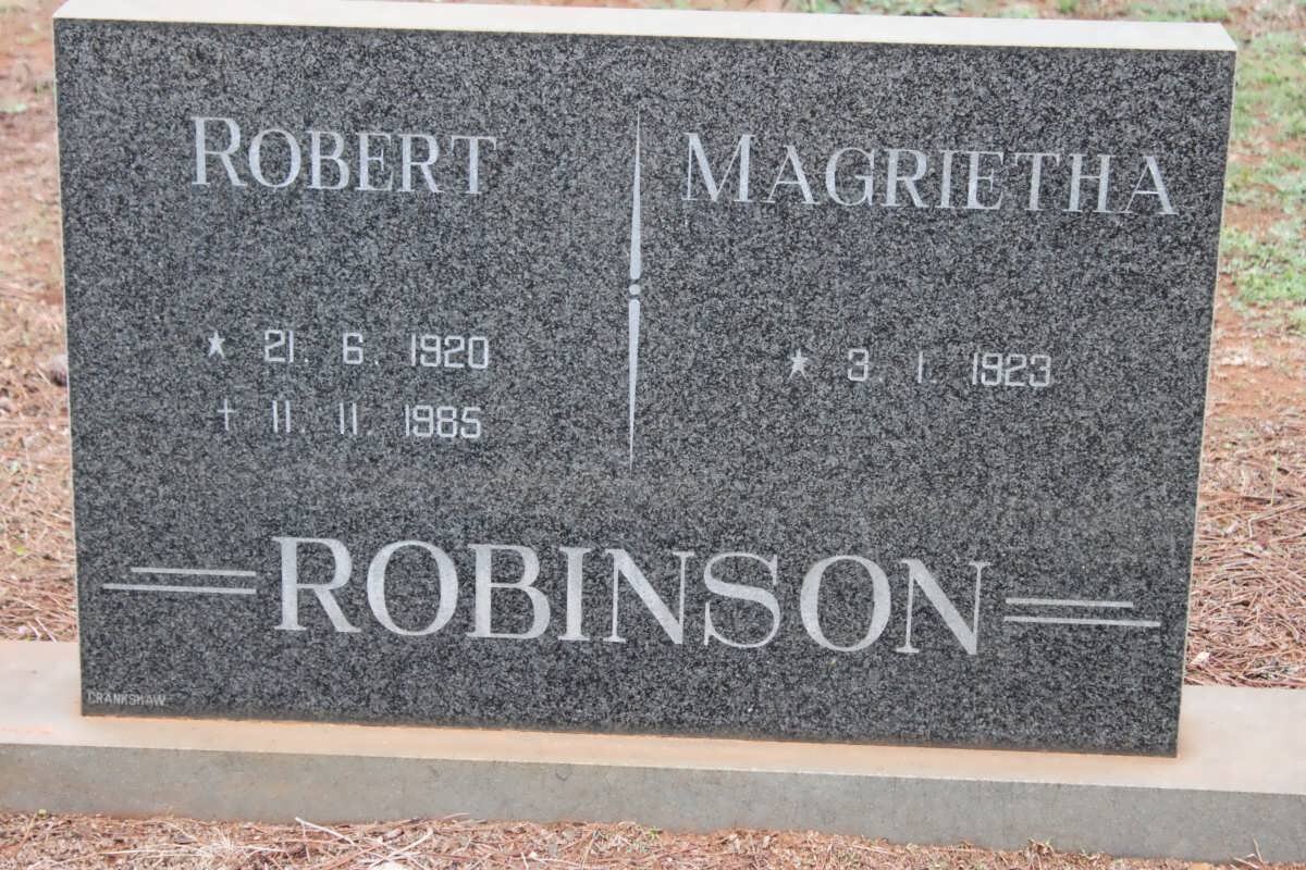 ROBINSON Robert 1920-1985 &amp; Magrietha 1923-