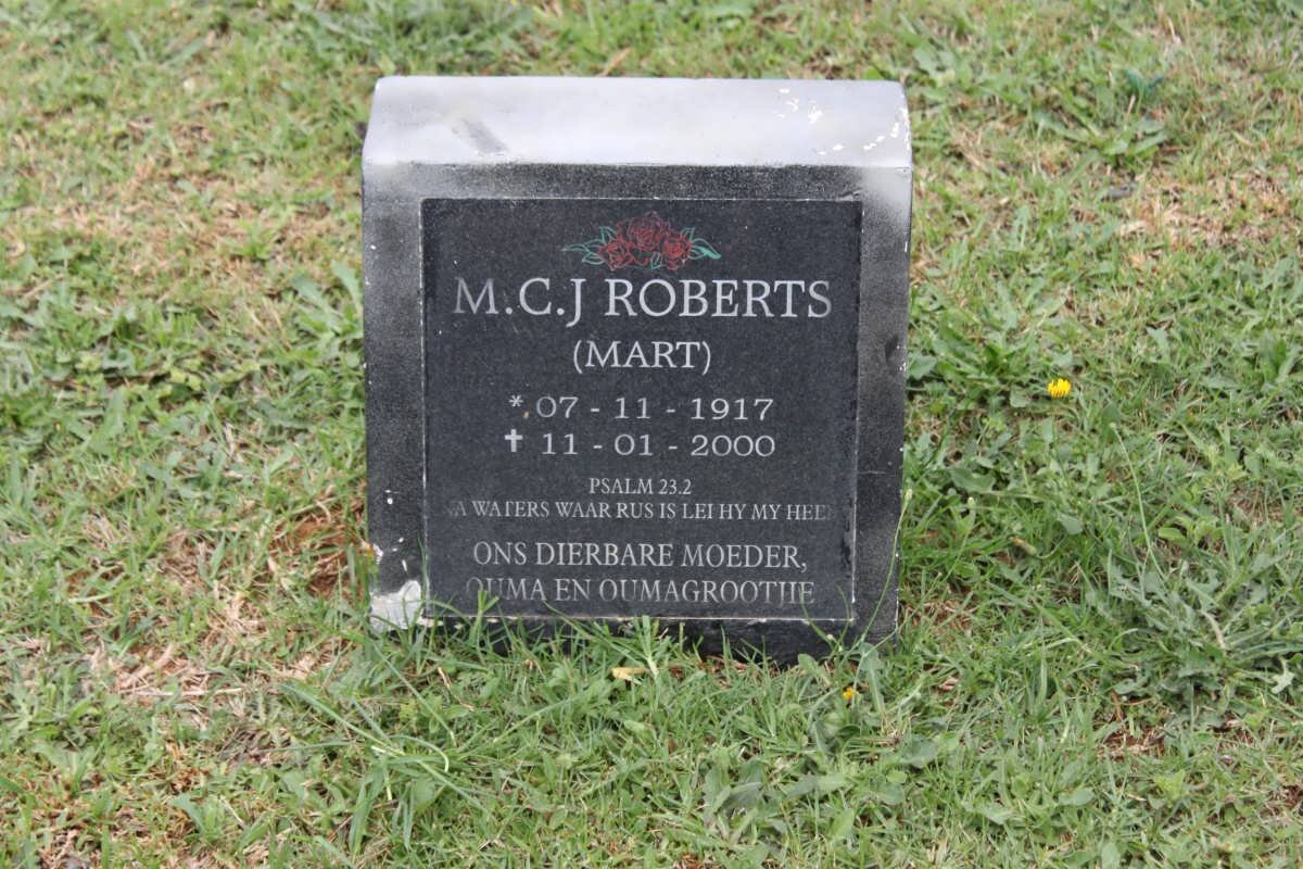 ROBERTS M.C.J. 1917-2000
