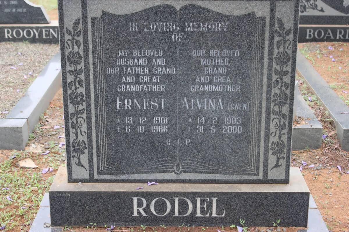 RODEL Ernest 1901-1986 &amp; Alvina 1903-2000