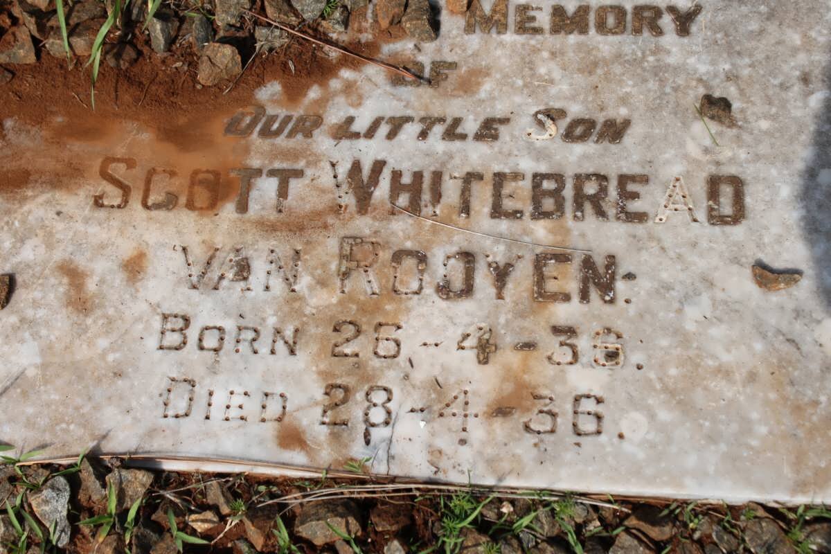 ROOYEN Scott Whitebread, van 1936-1936