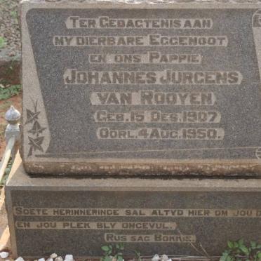 ROOYEN Johannes Jurgens, van 1907-1950