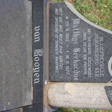 ROOYEN Matthys Gerhardus, van 1952-1977