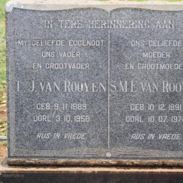 ROOYEN L.J., van 1889-1958 &amp; S.M.E. 1891-1974