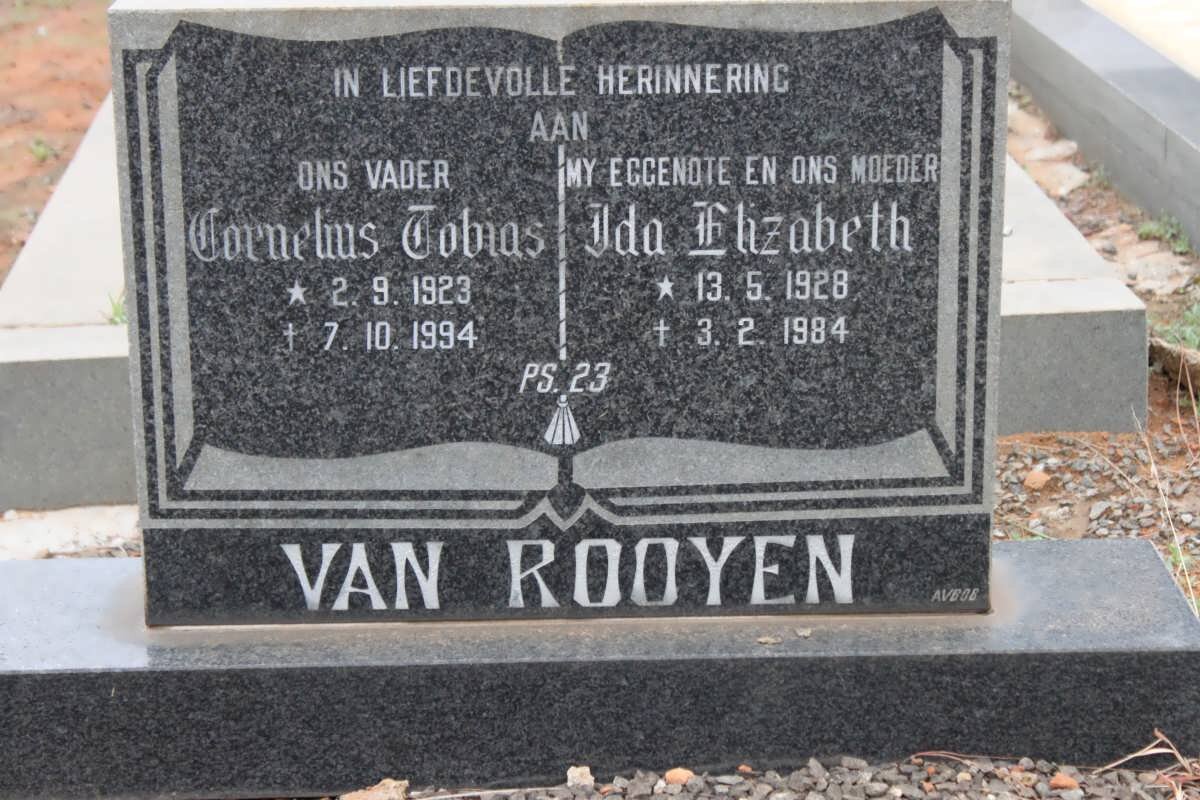 ROOYEN Cornelius Tobias, van 1923-1994 &amp; Ida Elizabeth 1928-1984