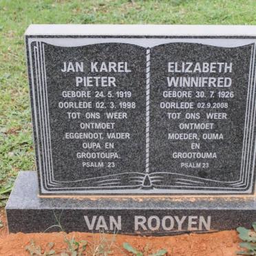 ROOYEN Jan Karel Pieter, van 1919-1998 &amp; Elizabeth Winnifred 1926-2008
