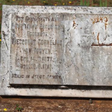 ROOYEN Theodorus Cornelius, van 1877-1919