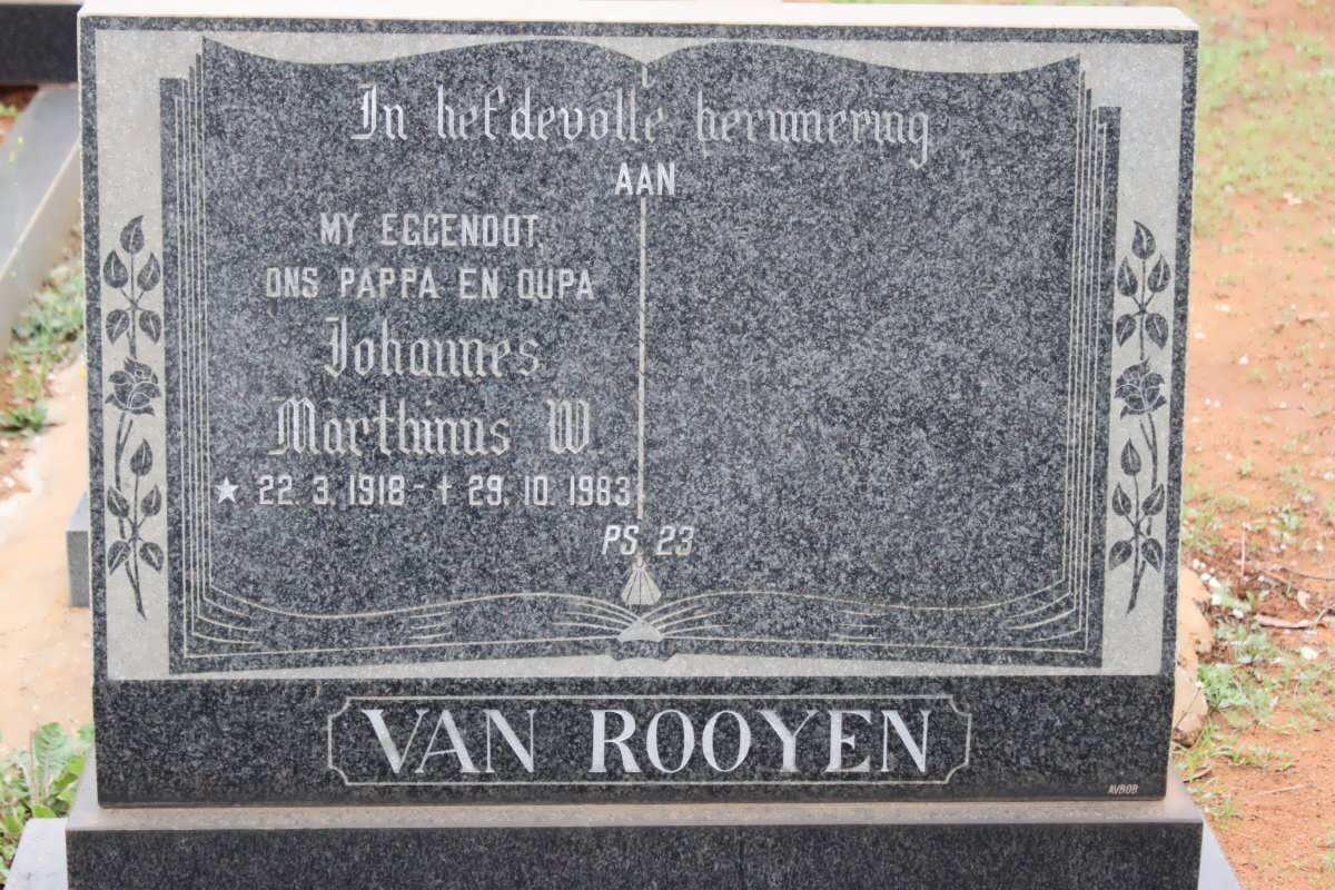 ROOYEN Johannes Marthinus W., van 1918-1983
