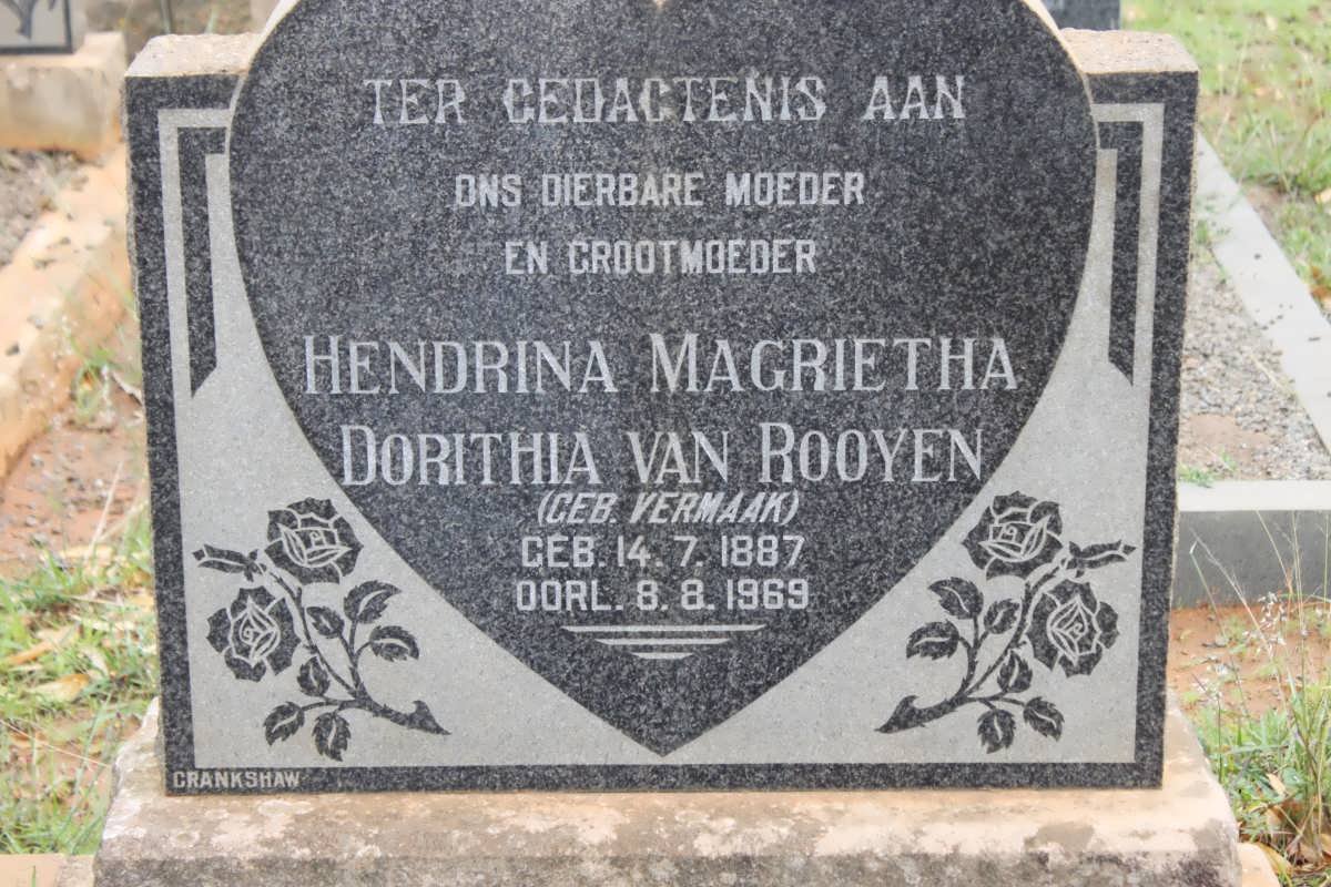 ROOYEN Hendrina Magrietha Dorithia, van nee VERMAAK 1887-1969