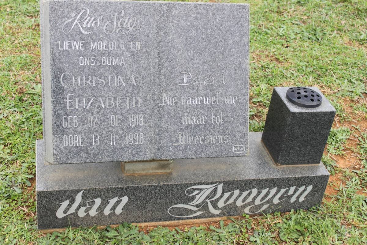 ROOYEN Christina Elizabeth, van 1918-1998