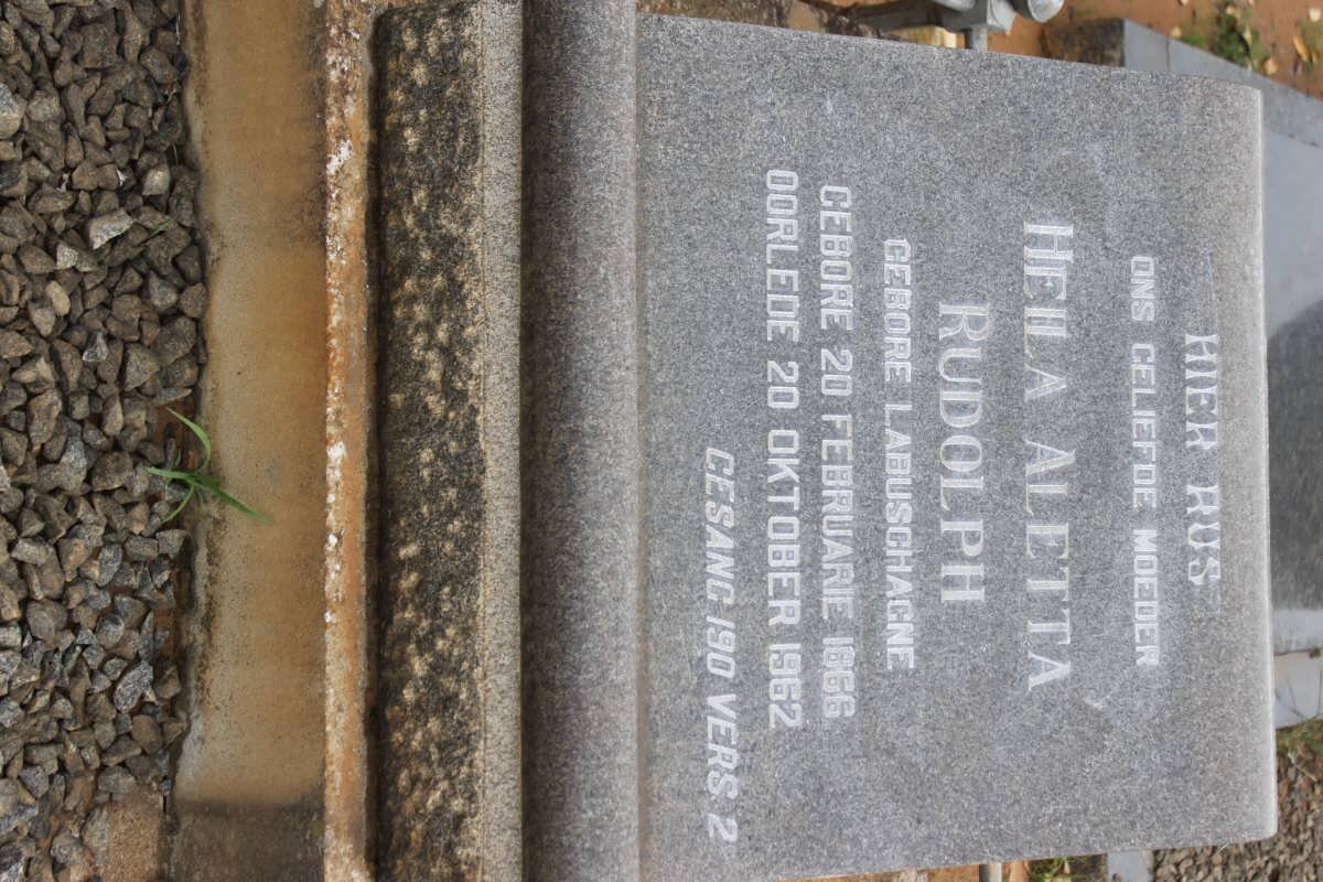 RUDOLPH Heila Aletta nee LABUSCHAGNE 1866-1962