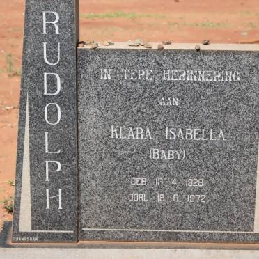 RUDOLPH Klara Isabella 1928-1972