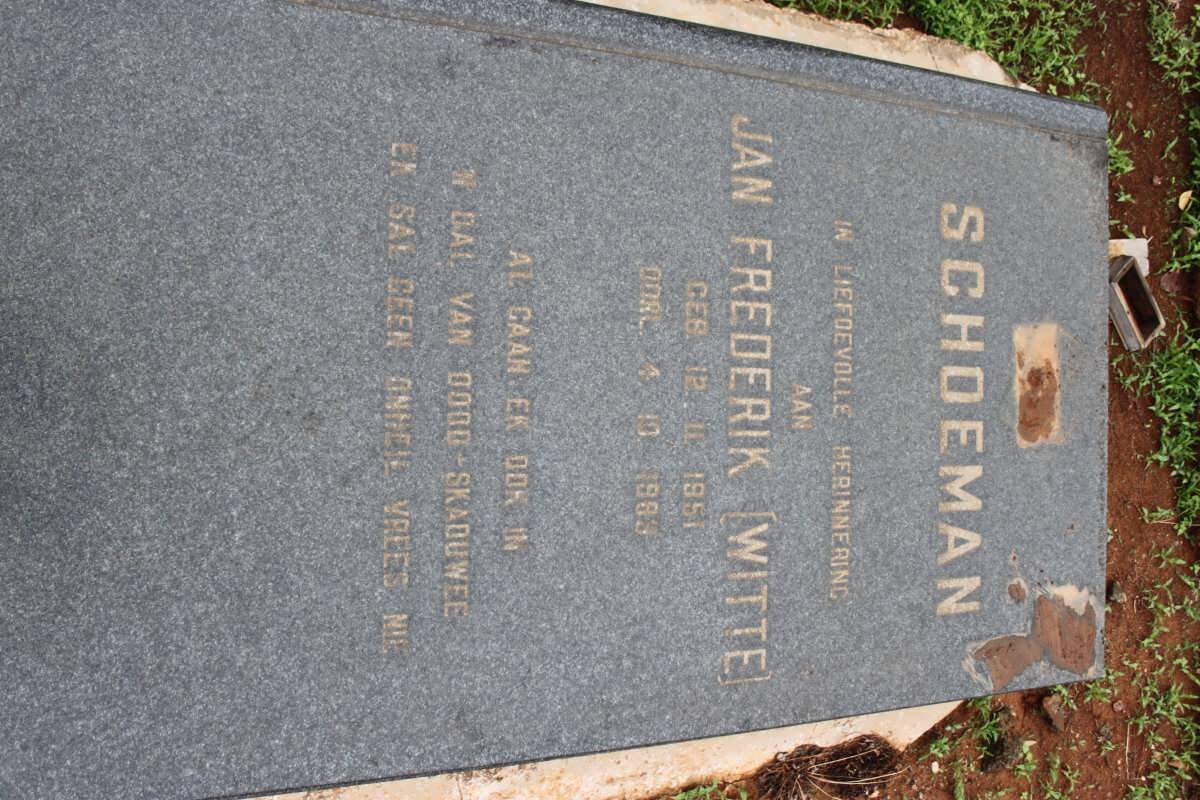 SCHOEMAN Jan Frederik 1951-1983