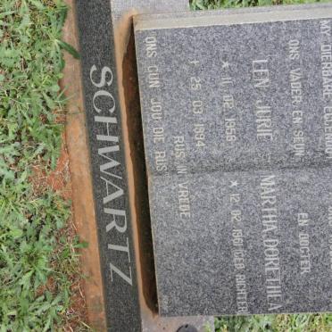 SCHWARTZ Len Jurie 1956-1994 &amp; Martha Dorothea RICHTER 1961-