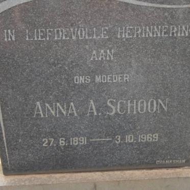 SCHOON Anna A. 1891-1969