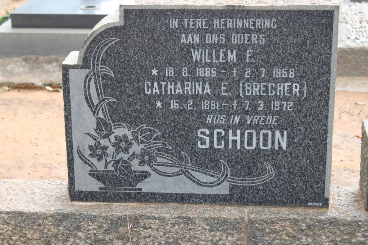 SCHOON Catharina E. nee BRECHER 1891-1972