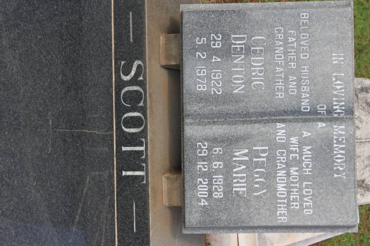 SCOTT Cedric Denton 1922-1978 &amp; Peggy Marie 1928-2004