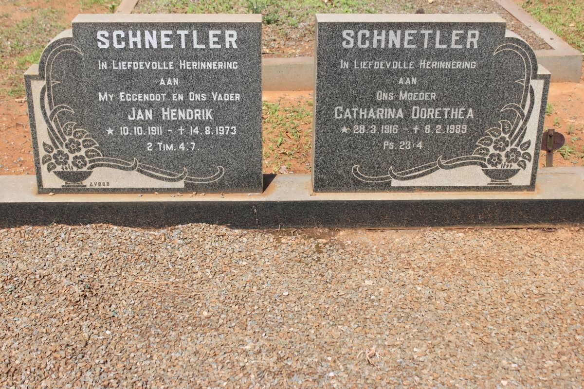 SCHNETLER Jan Hendrik 1911-1973 &amp; Catharina Dorethea 1916-1989
