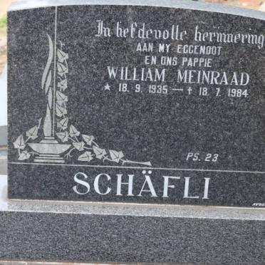 SCHAFLI William Meinraad 1935-1984