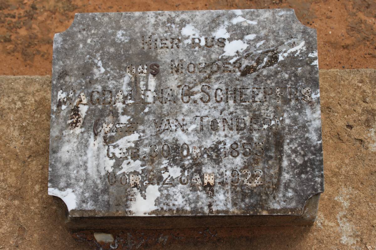 SCHEEPERS Magdalena C. nee VAN TONDER 1855-1922