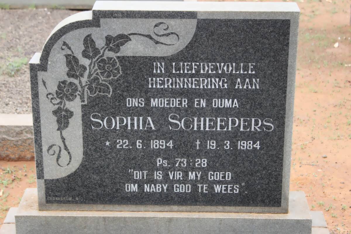 SCHEEPERS Sophia 1894-1984