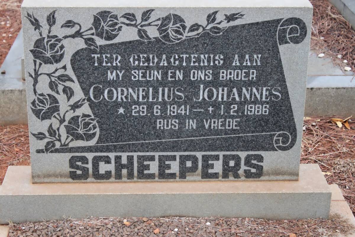 SCHEEPERS Cornelius Johannes 1941-1986