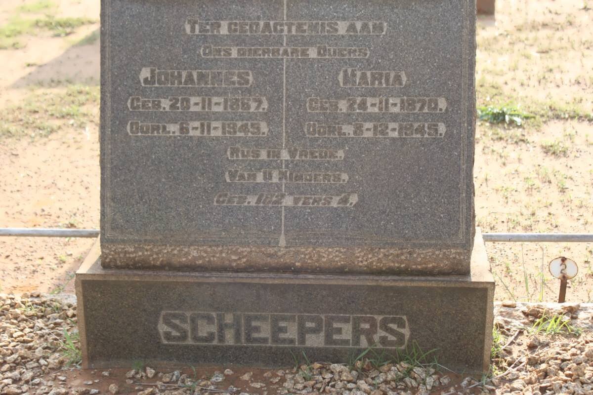 SCHEEPERS Johannes 1867-1945 &amp; Maria 1870-1945