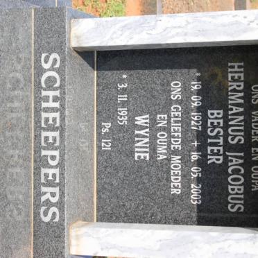 SCHEEPERS Hermanus Jacobus Bester 1927-2003 &amp; Wynie 1935-