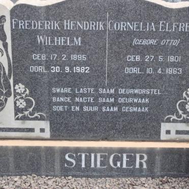 STIEGER Frederik Hendrik Wilhelm 1895-1982 &amp; Cornelia Elfreda OTTO 1901-1963