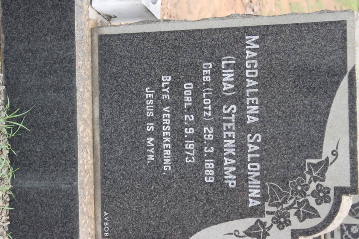 STEENKAMP Magdalena Salomina nee LOTZ 1889-1973