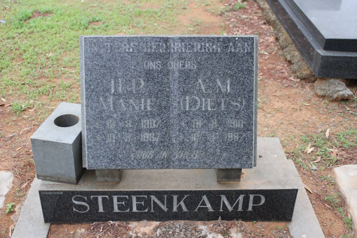 STEENKAMP H.P. 1907-1987 &amp; A.M. DIETS 1910-1987