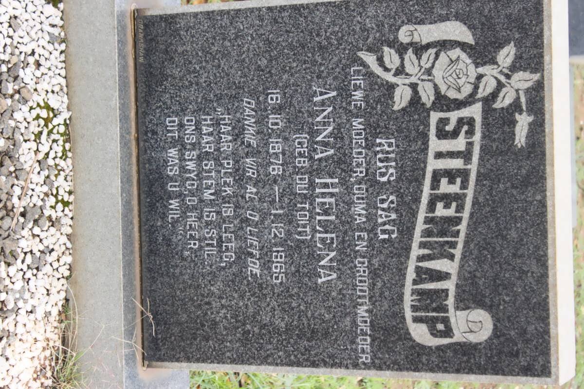 STEENKAMP Anna Helena nee DU TOIT 1876-1965