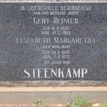 STEENKAMP Gert Reinier 1897-1969 &amp; Elizabeth Margaretha MOOLMAN 1906-1973