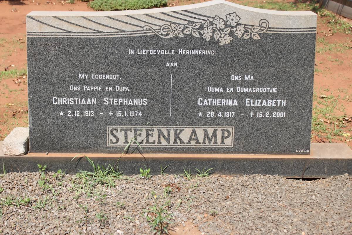 STEENKAMP Christiaan Stephanus 1913-1974 &amp; Catherina Elizabeth 1917-2001