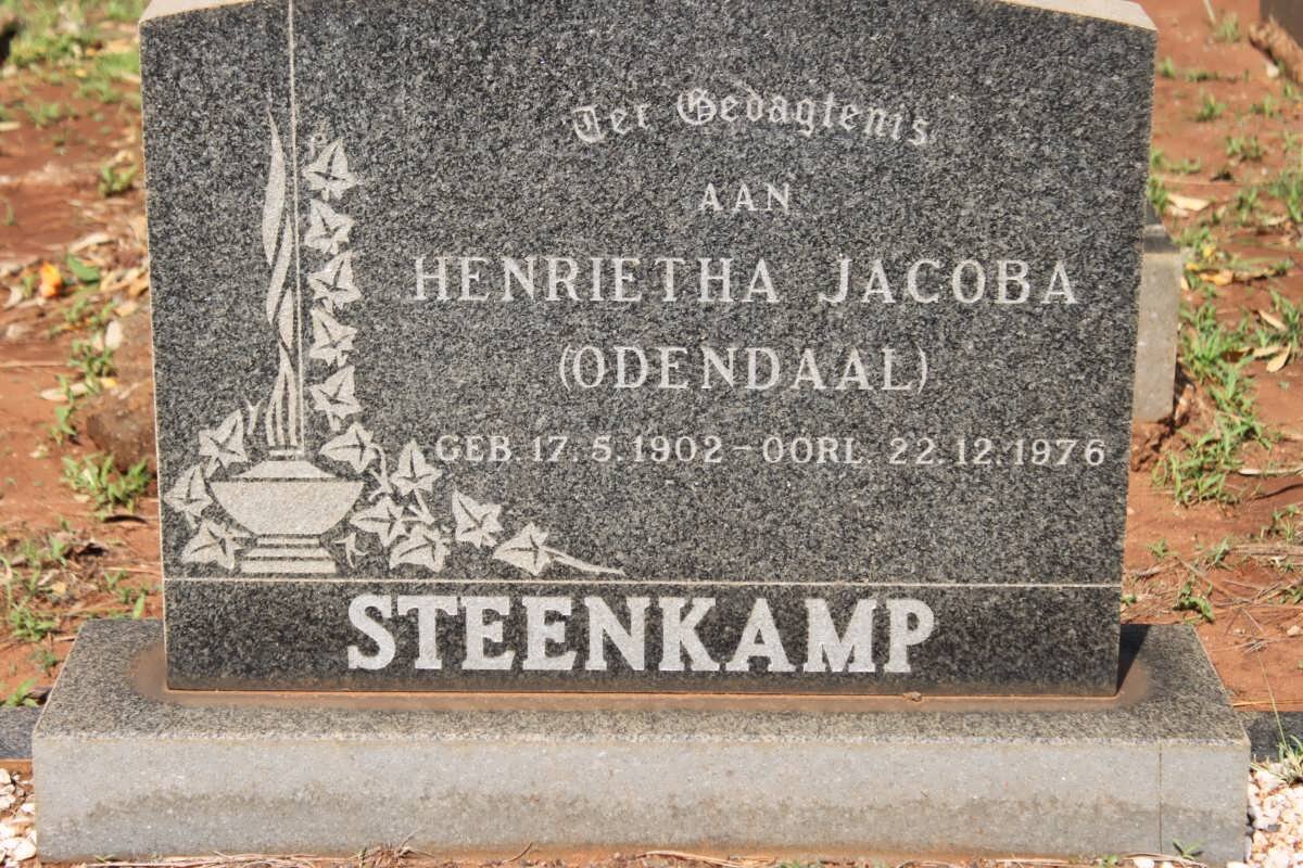 STEENKAMP Henrietha Jacoba nee ODENDAAL 1902-1976