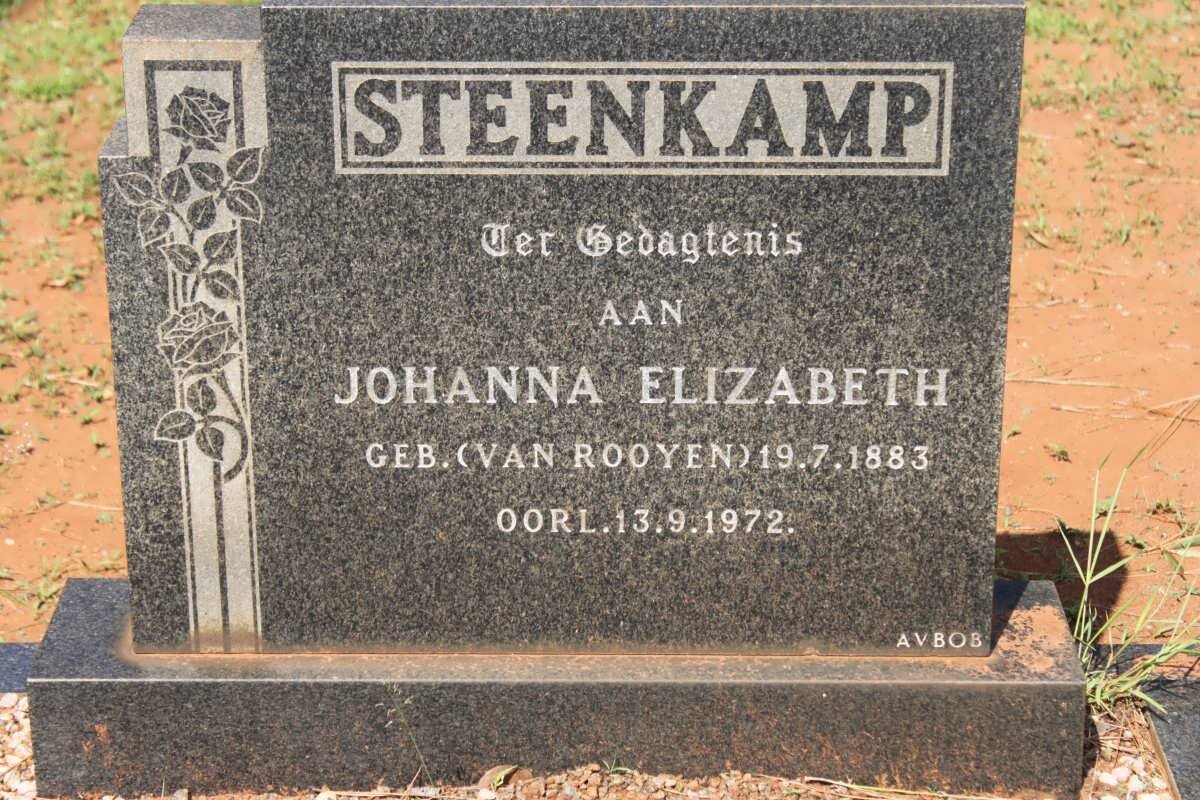 STEENKAMP Johanna Elizabeth nee VAN ROOYEN 1883-1972
