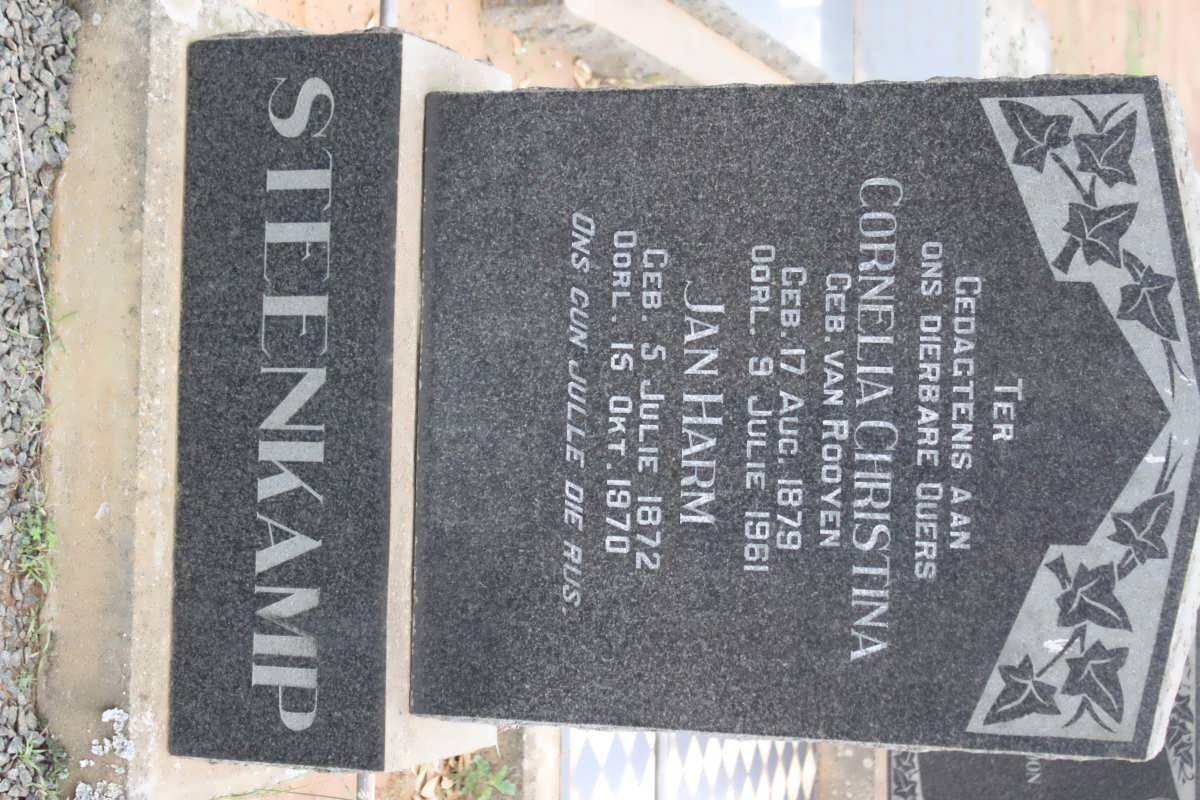 STEENKAMP Jan Harm 1872-1970 &amp; Cornelia Christina VAN ROOYEN 1879-1961