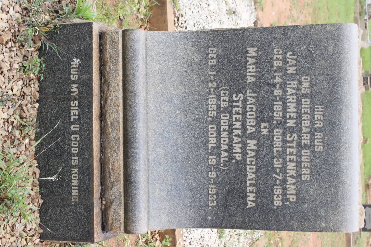 STEENKAMP Jan Harmen 1851-1936 &amp; Maria Jacoba Magdalena ODENDAAL 1855-1933