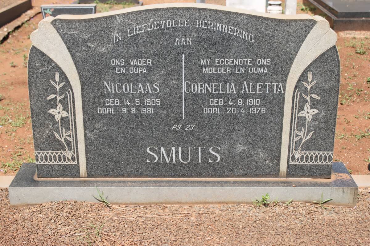 SMUTS Nicolaas 1905-1981 &amp; Cornelia Aletta 1910-1976