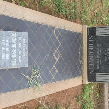 SERFONTEIN Jan Hendrik Phillipus 1933-1964  