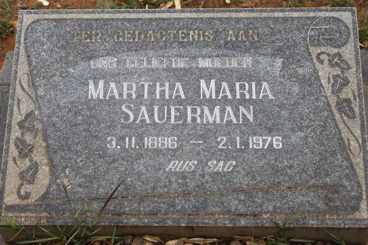 SAUERMAN Martha Maria 1886-1976